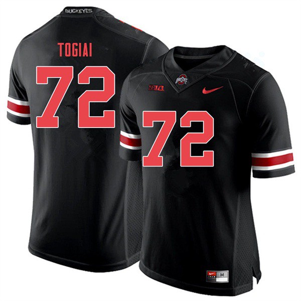 Ohio State Buckeyes #72 Tommy Togiai Men Football Jersey Black Out